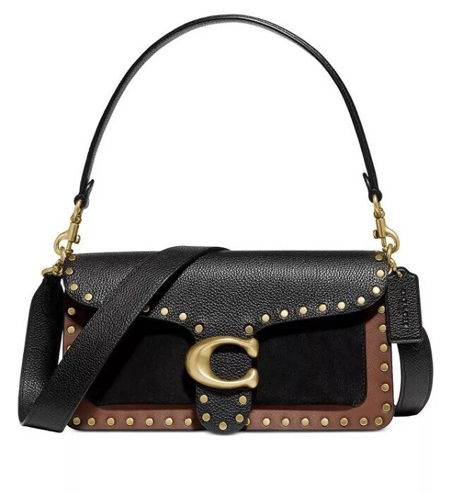 ❤️ Coach Tabby 26 Mixed Leather Black Multi/Gold Shoulder Bag | eBay