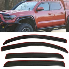 IN-CHANNEL Window Visors Sun Vent Rain Guard Fit 16-23 Toyota Tacoma Double Cab