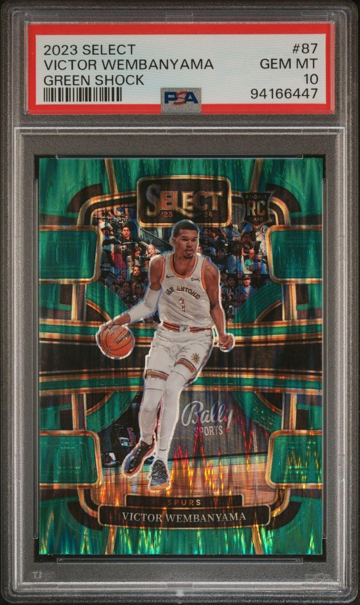 2023-24 Panini Select #87 Victor Wembanyama Green Shock Prizms PSA