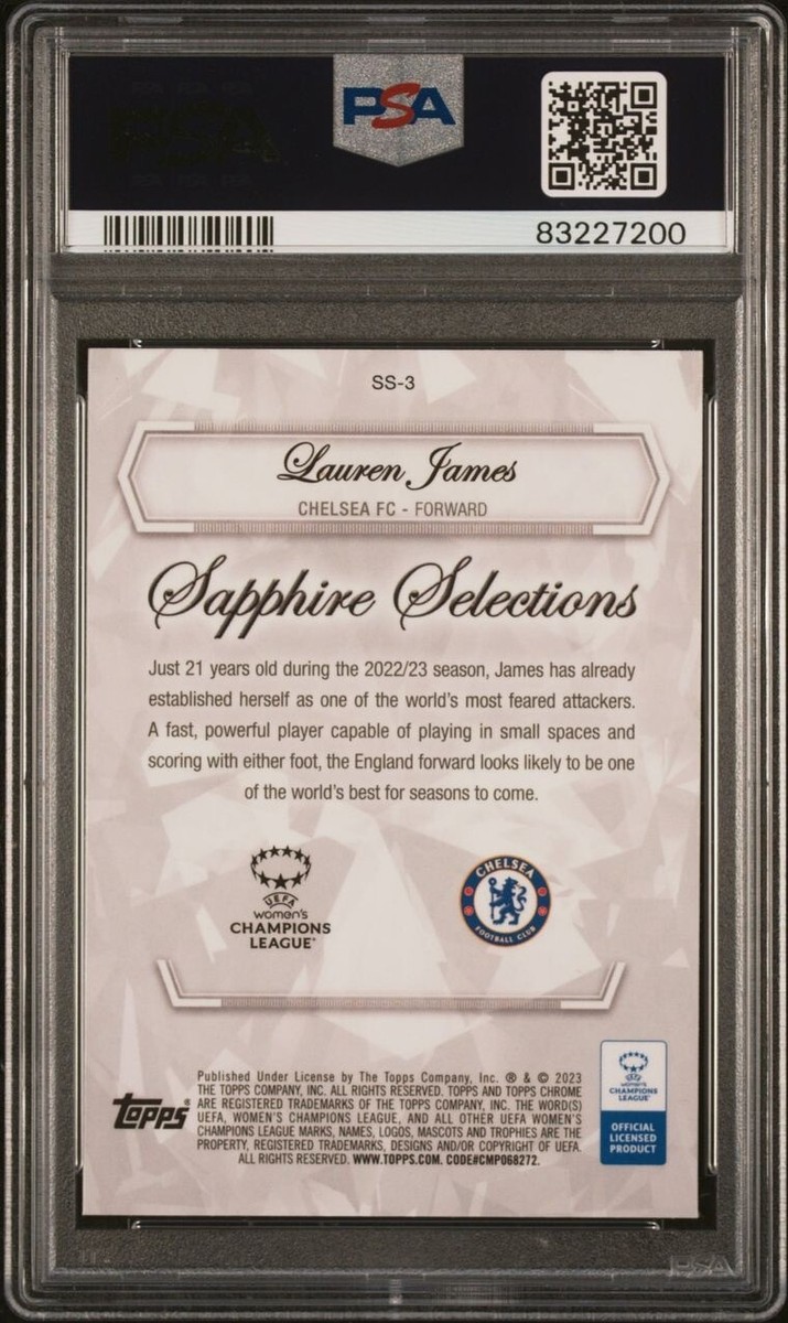2023 Topps Chrome Sapphire Womens UEFA Lauren James Sapphire
