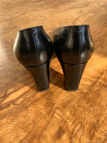 SILVIA FIORENTINA MADE IN ITALY BLACK LEATHER PUMPS HEELS SHOES 7 M - Picture 5 of 7
