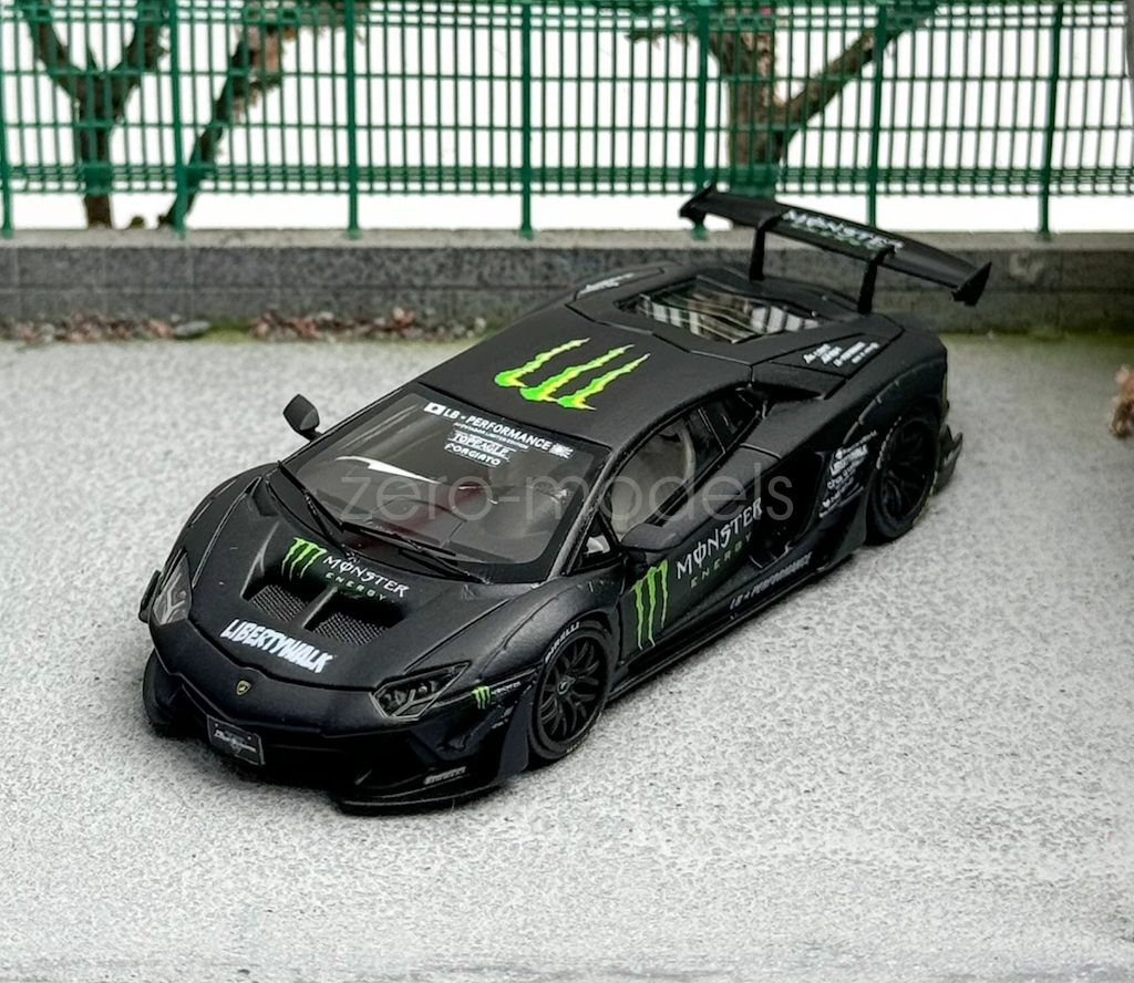 JEC 1:64 Black Aventador LP700 Monster LBWK Sports Model Diecast JEC 1:64 Black Aventador LP700 Monster LBWK Sports Model Diecast