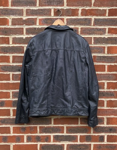 All Saints Mens ISHIDA Leather Biker Jacket Moto Bomber Allsaints XL A463 - Picture 3 of 10