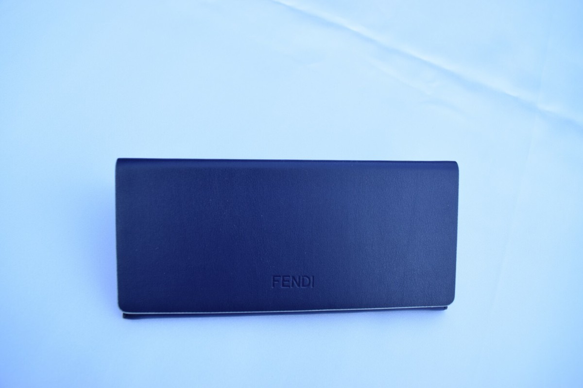 Fendi Sunglasses Case, Large Blue Leather Triangle Hard Case  display picture 1