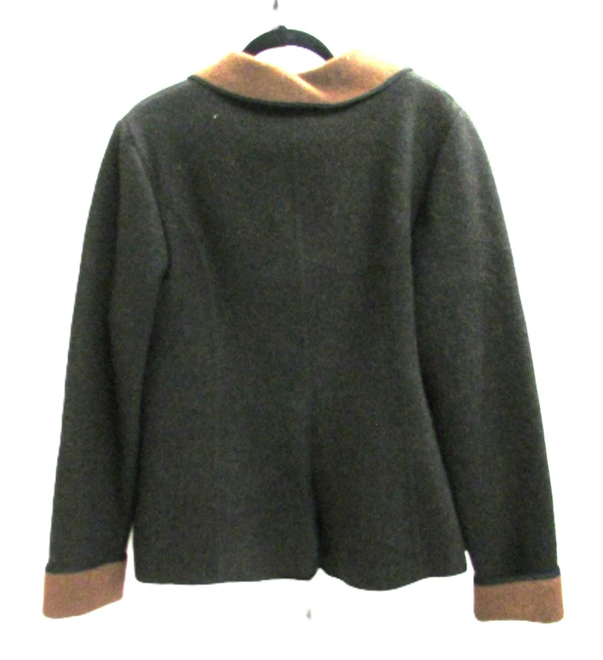 Geiger Mujeres Negro Marrón Suéter Chaqueta Botón Frontal Chal Cuello Talla XL Foto 2 de 2