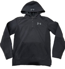 Under Armour Youth Large Threadborne Ridge Hoodie 1/4 Zip Black