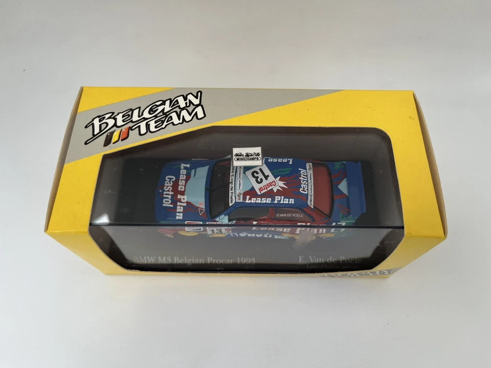 Minichamps escala 1/43 434 932013 BMW M3 Belgian Procar 1993 #13 E. Van de Poele Foto 2 de 3