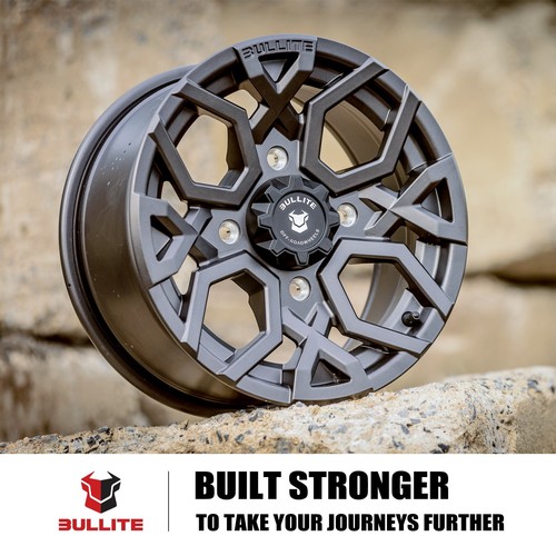 Bullite Wheels BT-07 Caster UTV ATV Wheel Satin Black Rims 15x7 / 4x156 / 5+2 - Picture 7 of 7