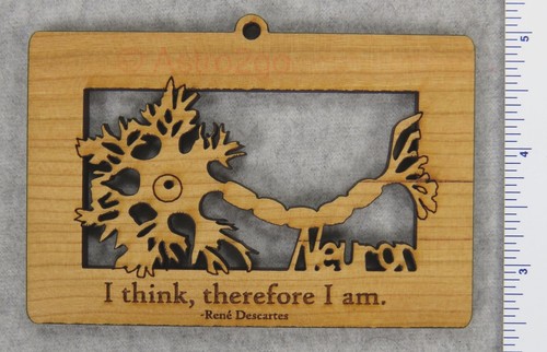 NEURON--Brain Cell Anatomy Synapse Biology Science Timber Green wooden ornament - Picture 2 of 3