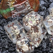 Sage's Pups Resin Polyhedral Dice Set | Dungeons and Dragons DnD TTRPG