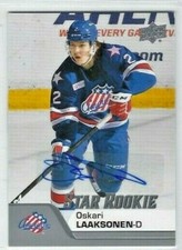 2020-21 Upper Deck AHL #162 Oskari Laaksonen Star Rookie autograph