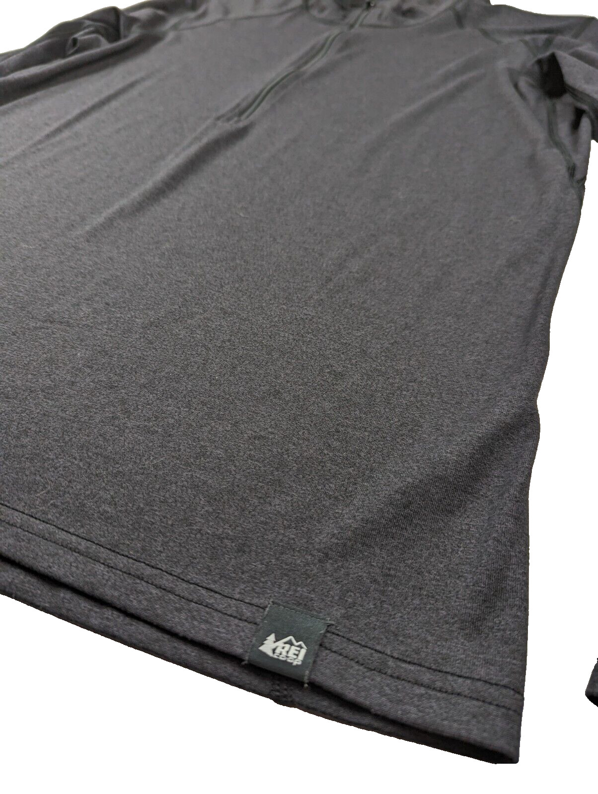 REI Co-op Lightweight Base Layer Half Zip Top Men L Gray Hiking Wicking Camping