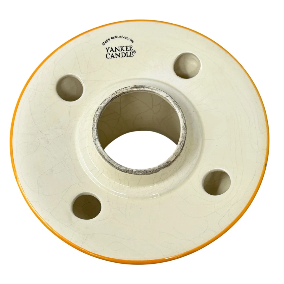 Yankee Candle Topper Tono Cerámica Mamás Libélula Naranja Rosa Amarillo Floral Foto 2 de 4