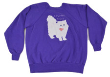Vintage A Purrfect Friend Purple Sweater Sweatshirt Pannill Hanes 90s Sz L Ugly