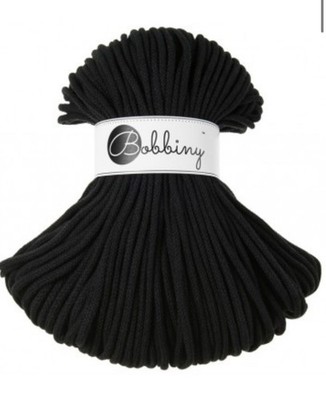 Bobbiny Premium Flechtkordel Wolle Kordelwolle - 3mm - 100m - Schwarz