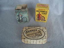 2 soaps ++++ 1940's Peet's Mechanics Soap + empty box and Hammer soap