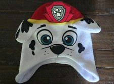 Boys Paw Patrol Marshall Beanie Features Character Ears w/ Red Firefighter Hat