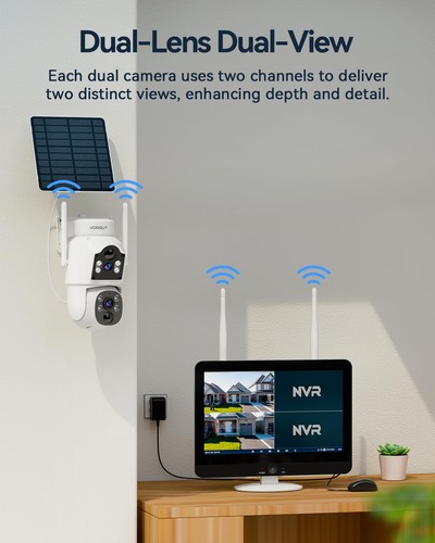 Solar Camera Outdoor Wireless, 2pcs 4MP+ 4MP Dual Lens Solar Cameras for Home... - Picture 2 of 9