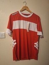 Kappa Mens T-Shirt Red and White Size Medium BNWT 100% Polyester