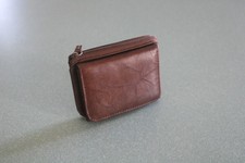Vintage Brown Genuine Leather TriFold Womens ...
