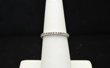 Sterling Silver Ring w/ Small Round Clear Stones SZ 6.5 FMF306