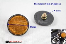 6mm Bolt-on Amber Safety Reflector Universal For Truck Trailer Car ATV Dirt Bike