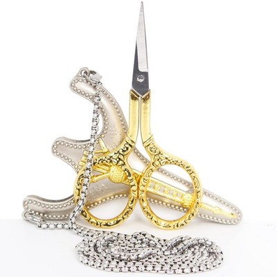 BIHRTC Stainless Steel Sharp Tip Sewing Snips Thread Cutter 3.5 inch, Gold 