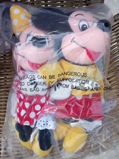 The Disney Store Minnie AND MICKEY Mouse Mini Bean Bag Plush BRAND NEW SEALED