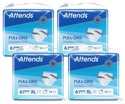 ATTENDS Pull-Ons 6 (Plus) - Inkontinenzpants - Extra-Large - 4x16 Stück