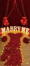 Complete Proposal Kit: Light-Up 'Marry Me' Sign, LED Tea Lights  Red Balloons