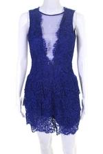 Nicole Miller Womens Cobalt Lace Illusion Dress Size 0 11557115