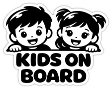 Kids on Board - Kinder im Auto Autoaufkleber Fenster Sticker 15x9,5 cm Familie