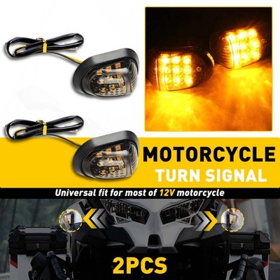 2x Universal Motorcycle Turn Signals Lights Amber Indicator Fit Suzuki DRZ400s
