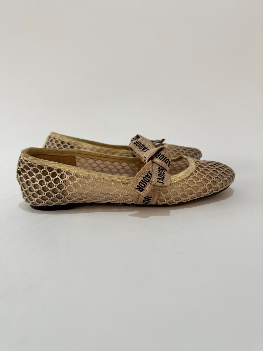 Dior Beige Mesh Miss J'adior Ballet Flats Size 36 EU/ 6 US / 3 US
