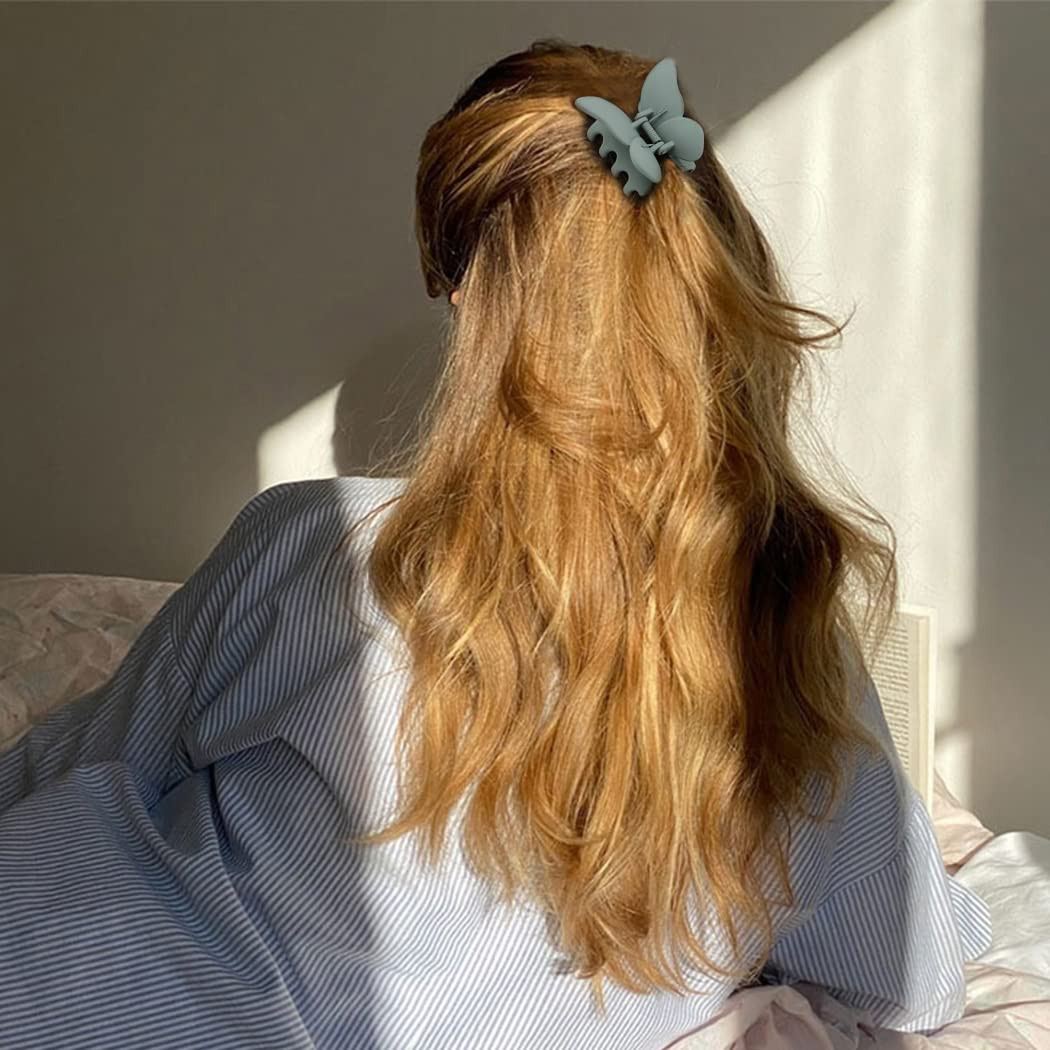 Butterfly Hair Accessories - 2.7" Claw Clips for Women, Matte Medium Hair Clips