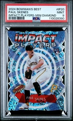 2024 Bowman's Best #IP20 PAUL SKENES Impact Players Mini Diamond Die Cut PSA 9