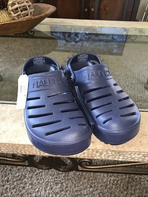 Nautica Mens River Edge Slip On Clog Size 12 Navy Blue Comfort Casual Shoes New