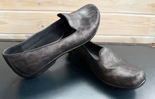 Dansko Olivia Slip On Flats Black Bronze Metallic Leopard Print Womens 38 Comfy