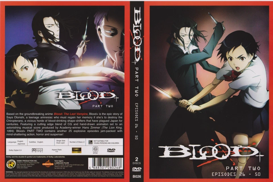 Blood+ Plus TV Anime Complete Collection Series English / Jap (DVD) Episode 1-50 - Image 2 of 4