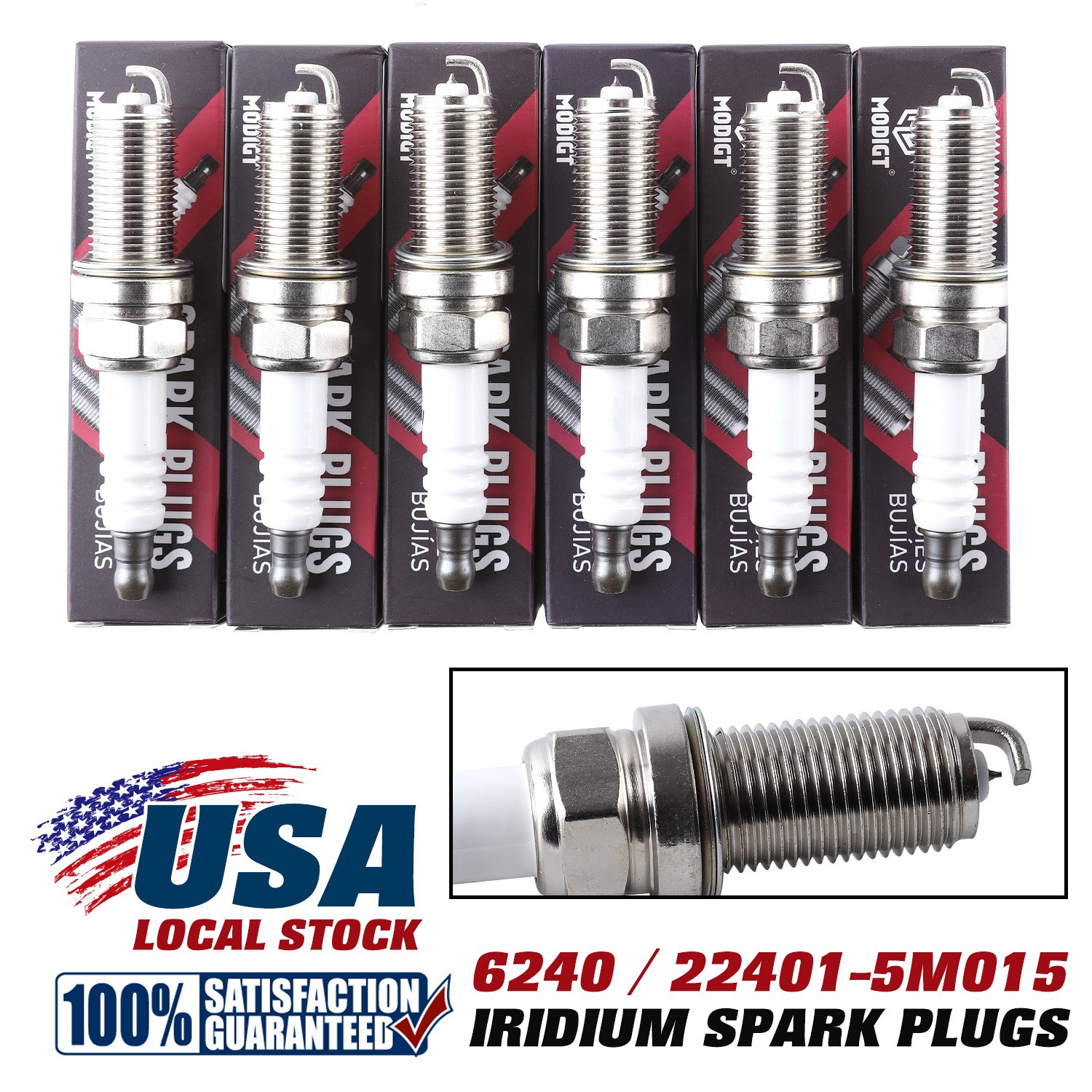 Set of 6 Fit NGK Laser Iridium Spark Plugs PLFR5A11 6240 FOR VQ35 VQ40 3.5L 4.0L