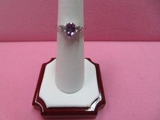 925 Sterling Silver Amethyst CZ Ring Size 6.25 - 2.47 G