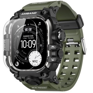 AmBand M3 Case Apple Watch Ultra 3/2/1 49mm, Military Grade Army Green