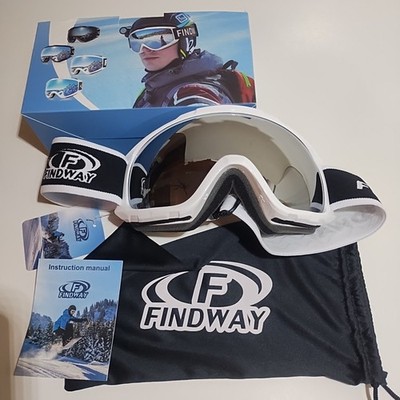 FindWay Snow Goggles OTG - Over The Glasses Snowmobile Snowboard ,Ski, White New