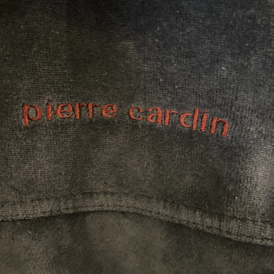 Jaqueta de Veludo Vintage Pierre Cardin Masculina Grande Azul Marinho Zíper Completo Anos 90 - Imagem 3 de 4