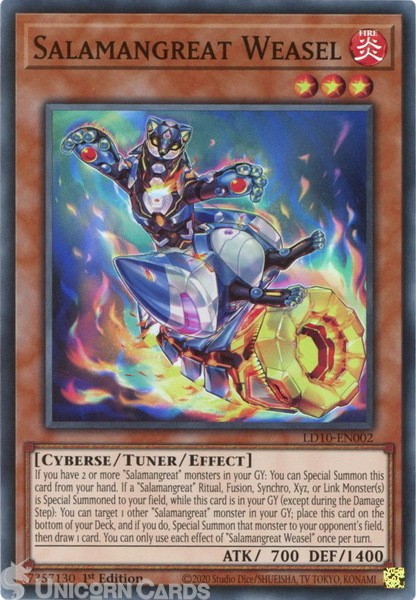 LD10-EN002 Salamangreat Weasel :: Super Rare 1st Edition Mint YuGiOh Card