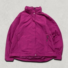 L.L.Bean Rain Jacket Womens Large Full Zip Outdoor Hiking Coat, Pink