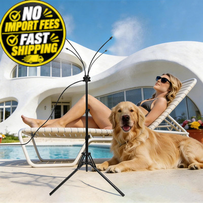 OnBrand Standing Misters for Outside Patio, 5.25FT Adjustable 5.25FT, Black