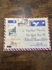 Poland Registered Airmail Cover LOT Airlines Aviation Stamps to USA 1980s