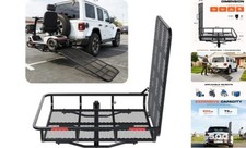 Hitch Mount Carrier with Folding Ramp for Wheelchairs and Lawn Equipment,