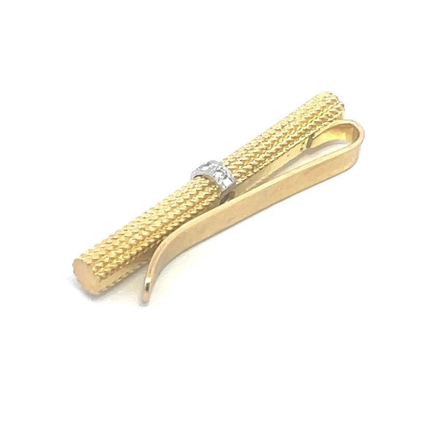Tiffany & Co. Diamond Gold Tie Clip/Money clip 18k Yellow Gold - Image 3 of 4
